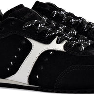 Larroude Stella Sneaker In Black Suede