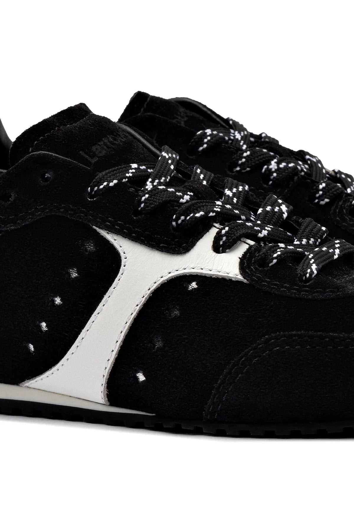 Larroude Stella Sneaker In Black Suede