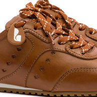 Larroude Stella Mule In Caramel Leather