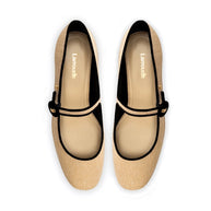 Larroude Blair Flatform In Beige Raffia