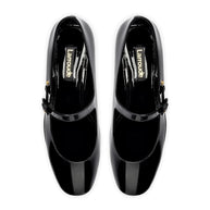 Larroude Blair Flatform In Black Patent Leather