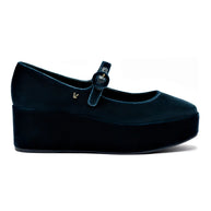 Larroude Blair Flatform In Deepsea Velvet