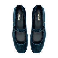 Larroude Blair Flatform In Deepsea Velvet