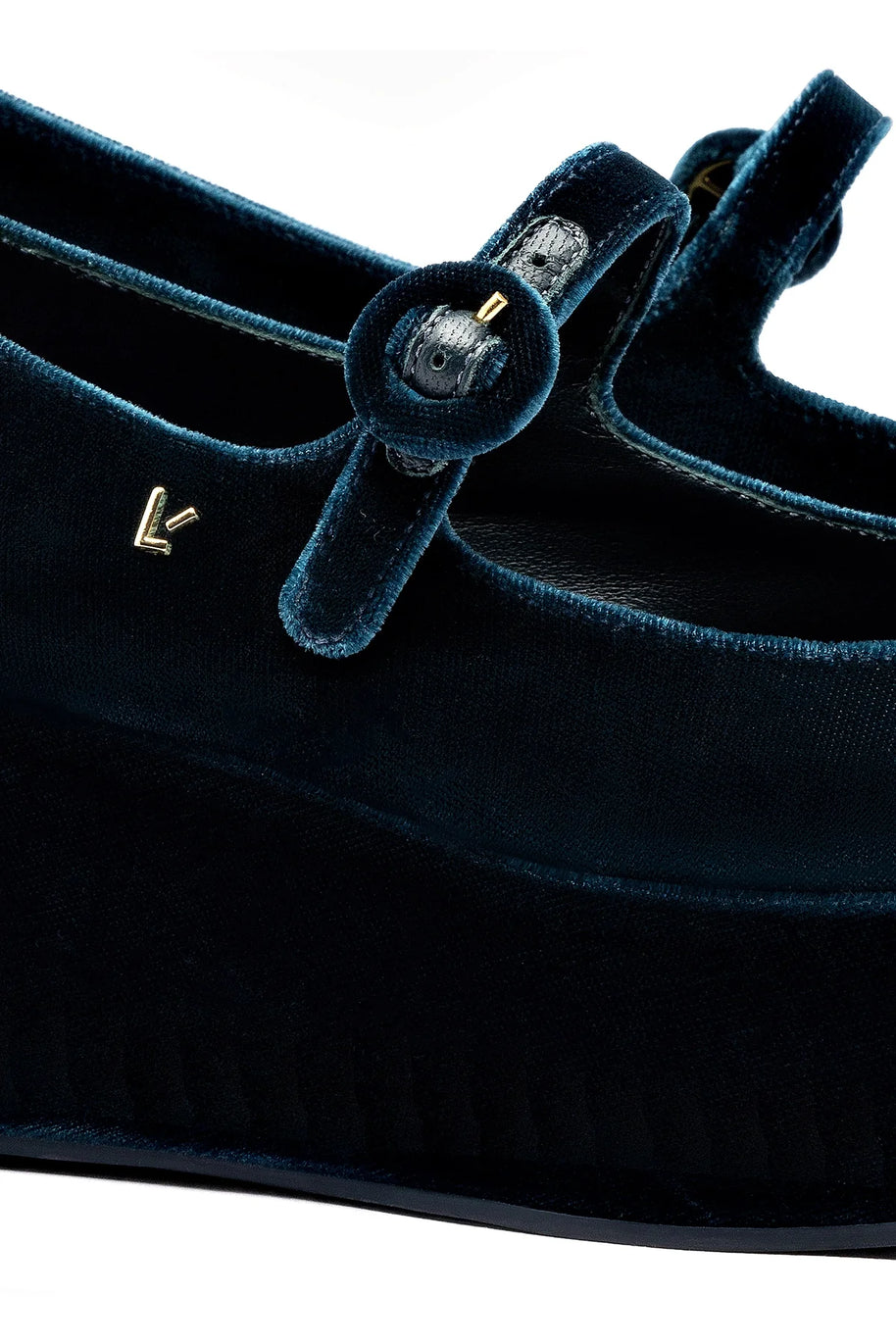 Larroude Blair Flatform In Deepsea Velvet