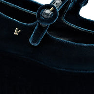 Larroude Blair Flatform In Deepsea Velvet
