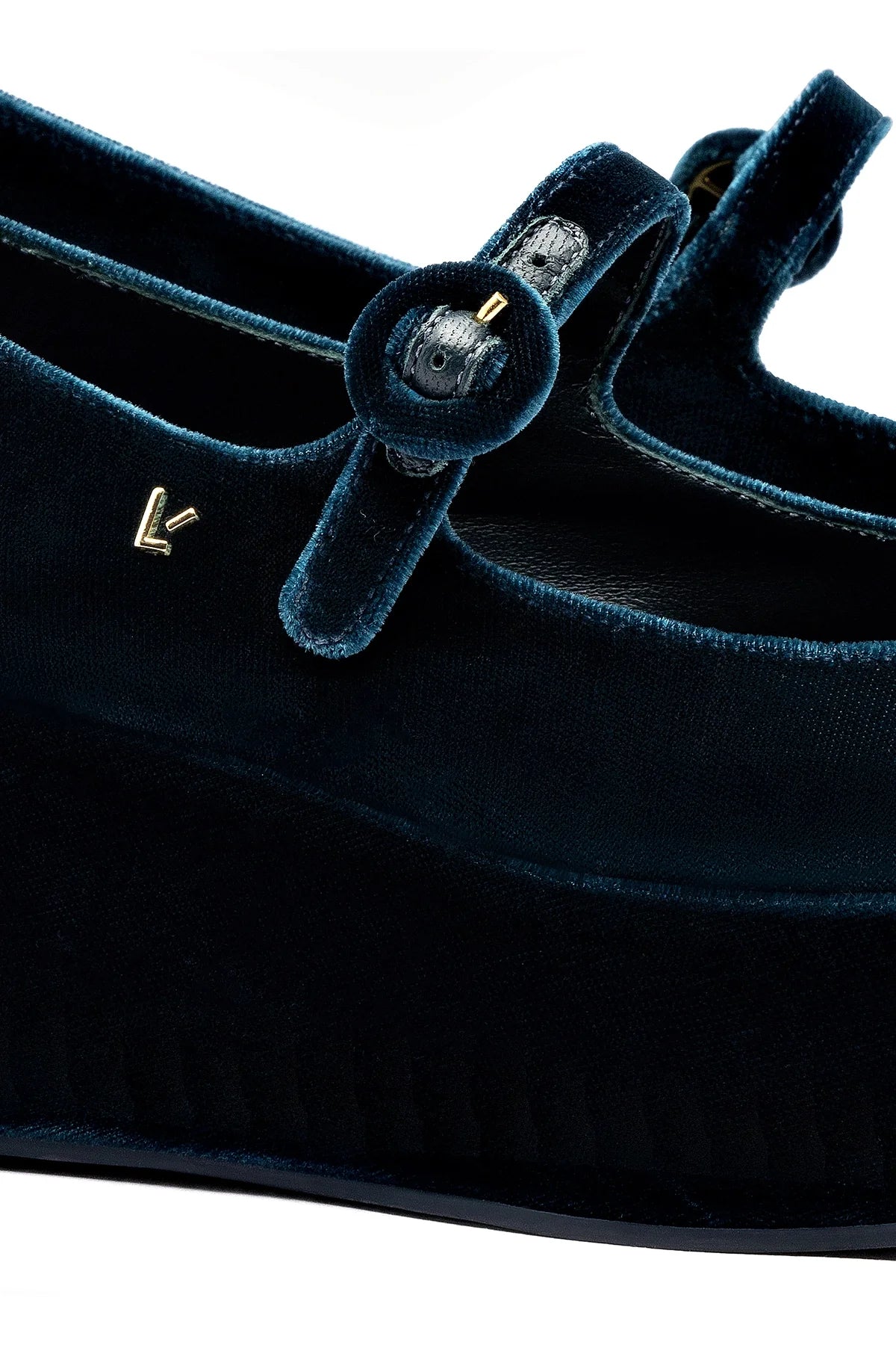 Larroude Blair Flatform In Deepsea Velvet