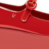Larroude Blair Flatform In Scarlet Patent Leather