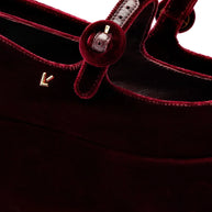 Larroude Blair Flatform In Wine Velvet