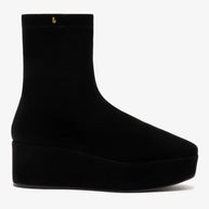 Larroude Dani Flatform Boot In Black Suede
