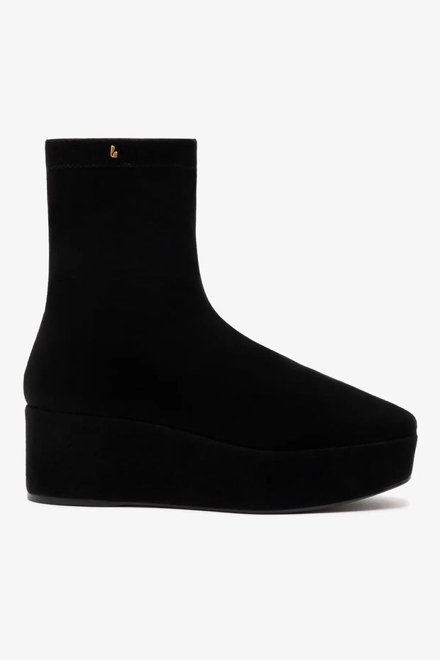 Larroude Dani Flatform Boot In Black Suede
