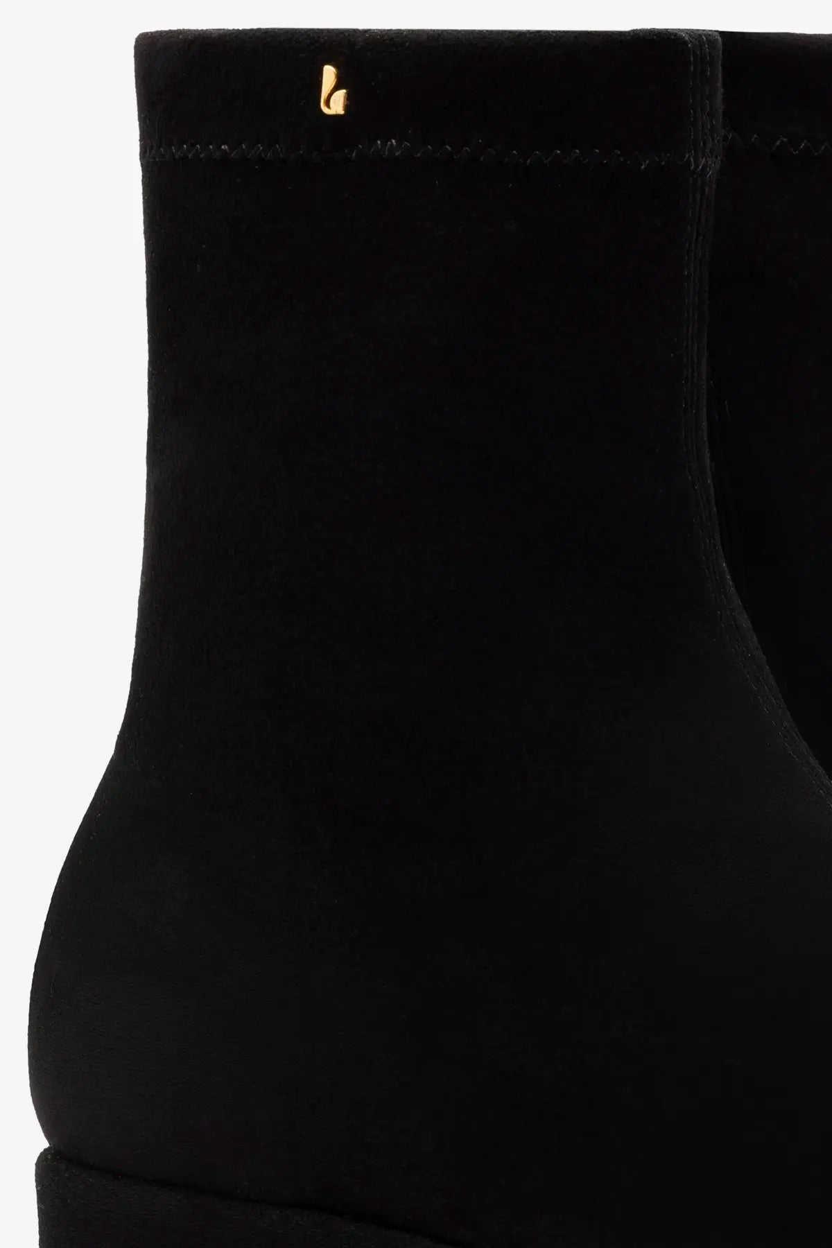 Larroude Dani Flatform Boot In Black Suede