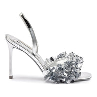 Larroude Morgan Sandal In Silver Specchio