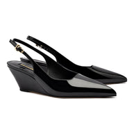 Larroude Loulou Pump In Black Patent Leather