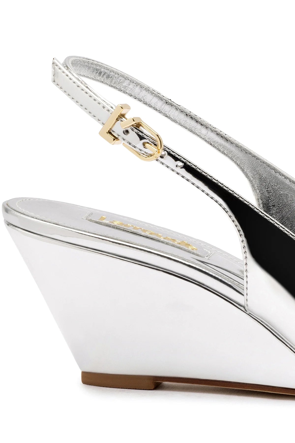 Larroude Loulou Pump In Silver Specchio