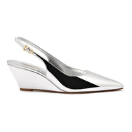 Larroude Loulou Pump In Silver Specchio