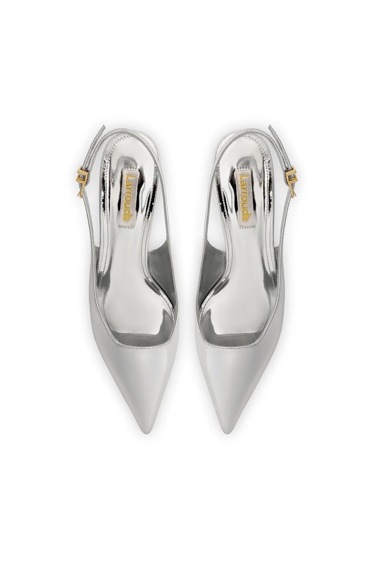 Larroude Loulou Pump In Silver Specchio