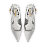 Larroude Loulou Pump In Silver Specchio