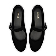 Larroude Verona Ballet Flat In Black Suede