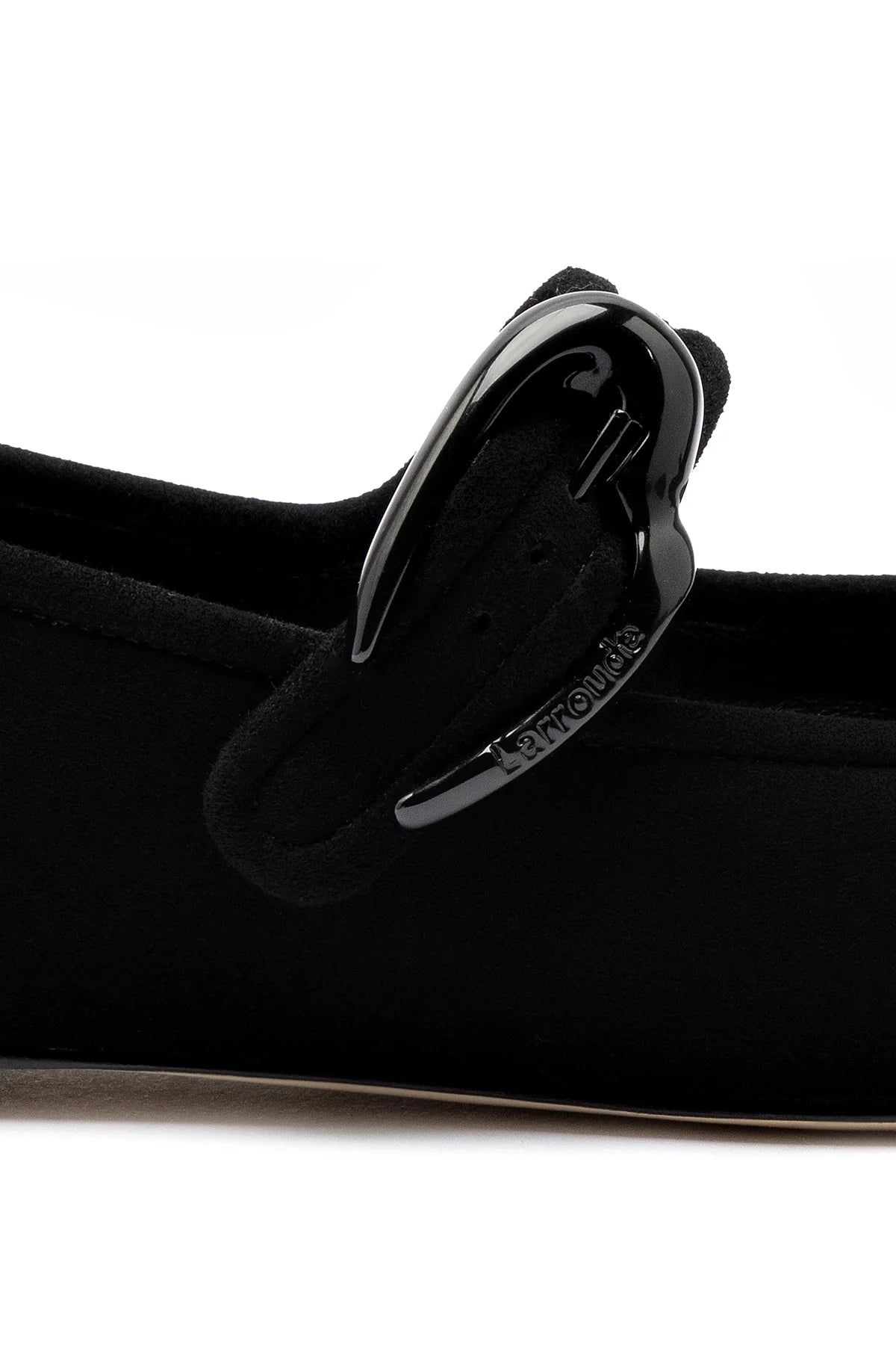 Larroude Verona Ballet Flat In Black Suede