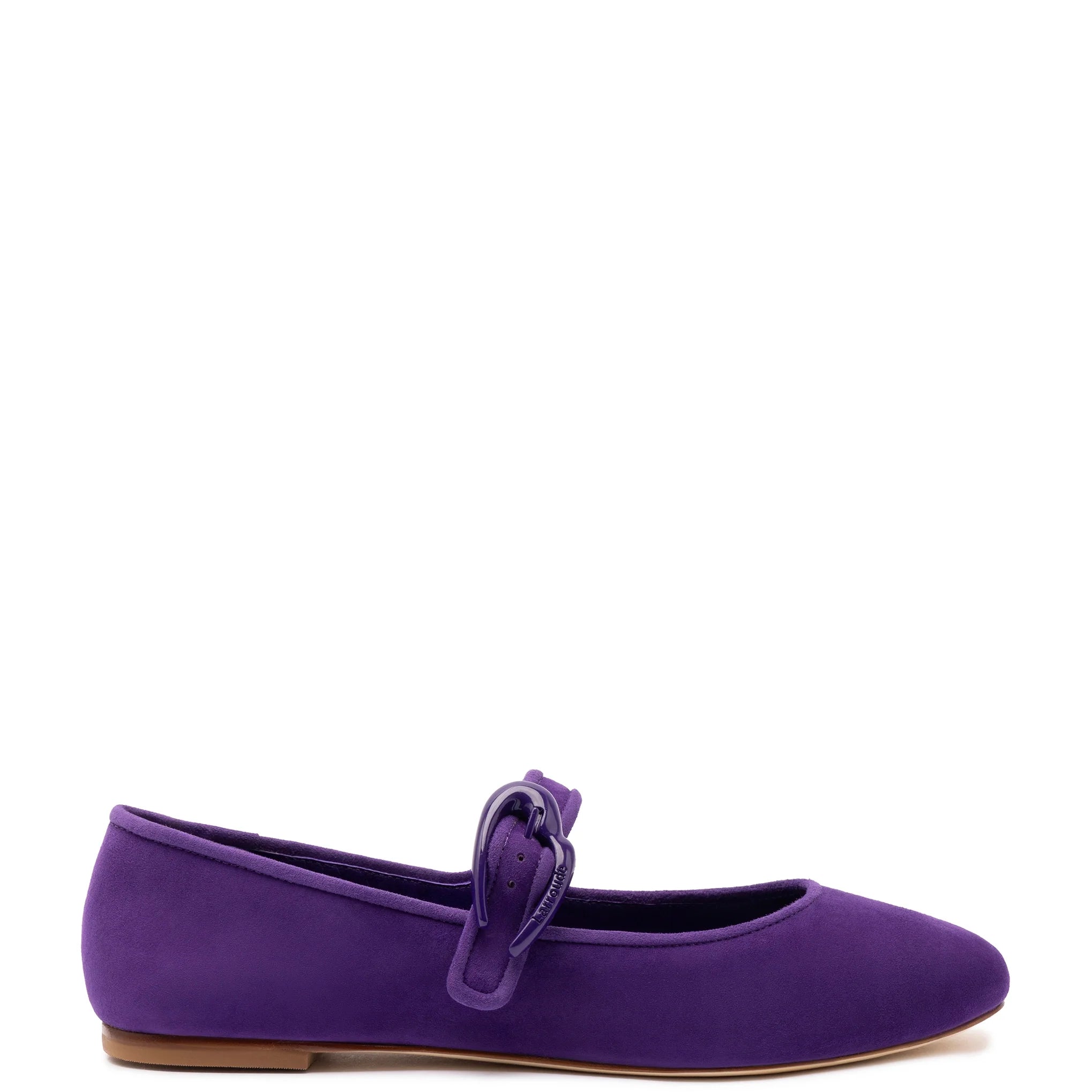Larroude Verona Ballet Flat In Eggplant Suede