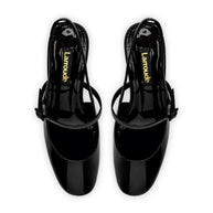 Larroude Georgina Pump In Black Patent Leather