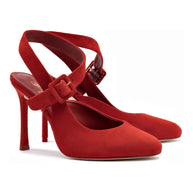 Larroude Deena By Larroudé Pump In Red Suede