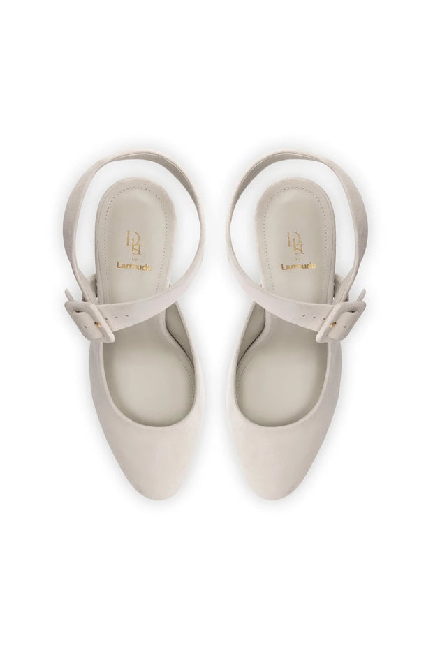 Larroude Deena By Larroudé Pump In Mushroom Grey Suede