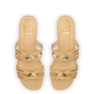 Larroude Shelly Flat Mule In Beige Raffia