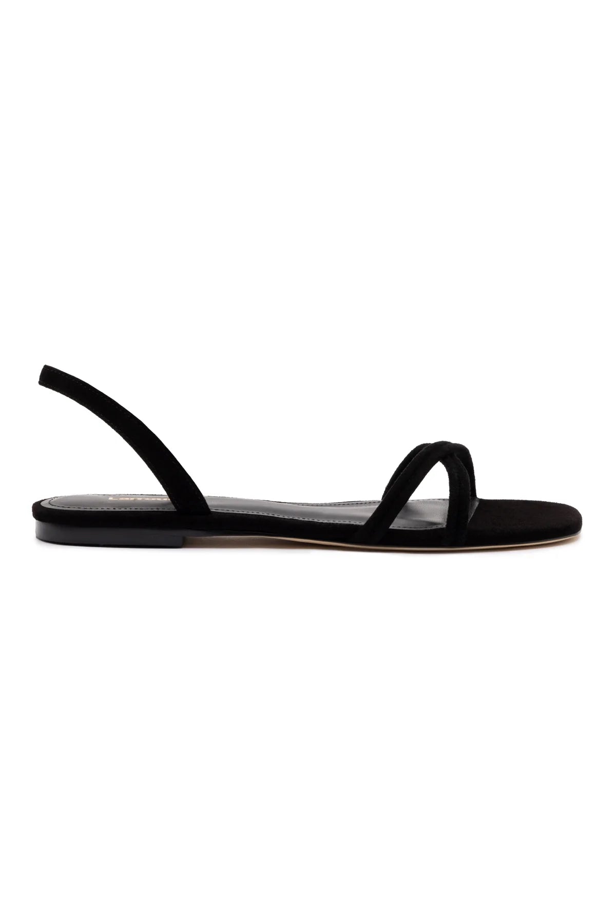 Larroude Annie Flat In Black Suede