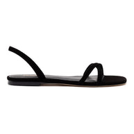Larroude Annie Flat In Black Suede