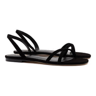 Larroude Annie Flat In Black Suede