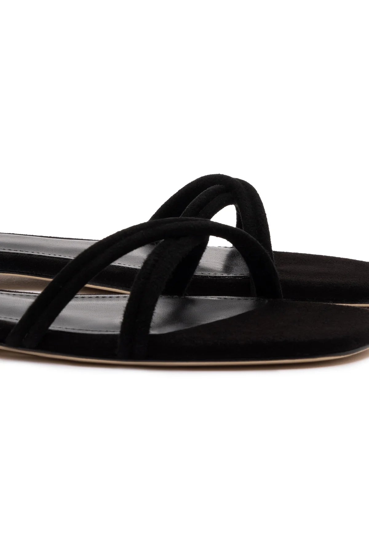 Larroude Annie Flat In Black Suede