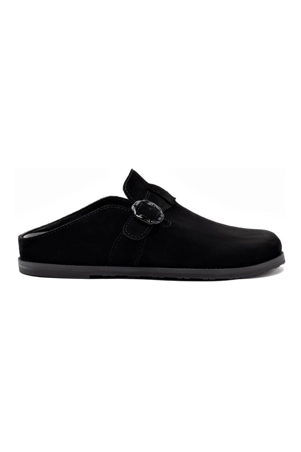 Larroude Milan Clog In Black Suede