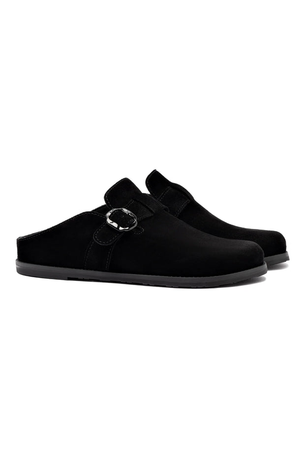 Larroude Milan Clog In Black Suede