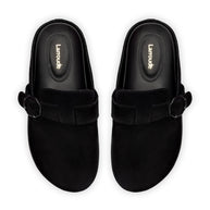 Larroude Milan Clog In Black Suede
