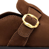 Larroude Milan Clog In Brown Suede