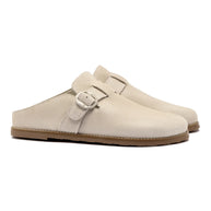 Larroude Milan Clog In Mushroom Grey Suede