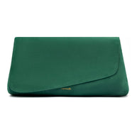 Larroude Venice Flat Mule And Pouch Kit In Emerald Suede