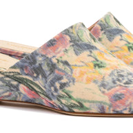Larroudé X Markarian Venice Wedge In Ash Blue Floral Demetra