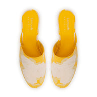 Larroudé X Markarian Venice Wedge In Yellow Floral Brocade