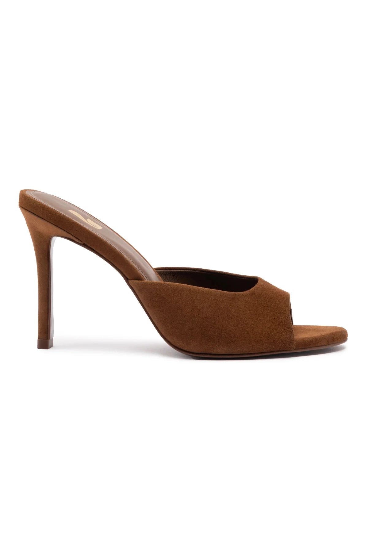 Larroude Jasmine Hi Mule In Burnt Umber Suede