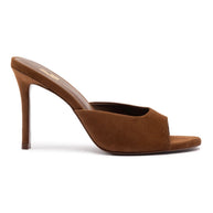 Larroude Jasmine Hi Mule In Burnt Umber Suede