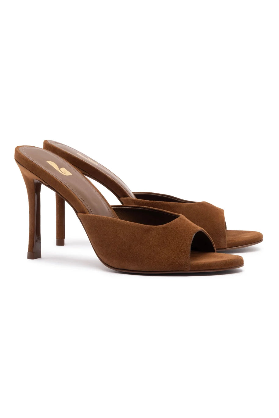 Larroude Jasmine Hi Mule In Burnt Umber Suede