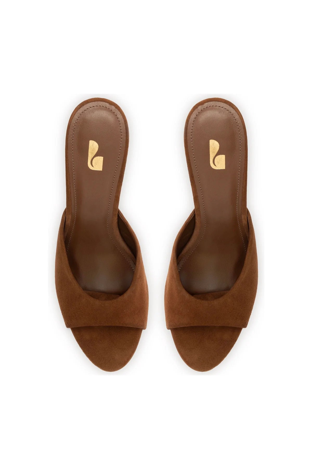 Larroude Jasmine Hi Mule In Burnt Umber Suede