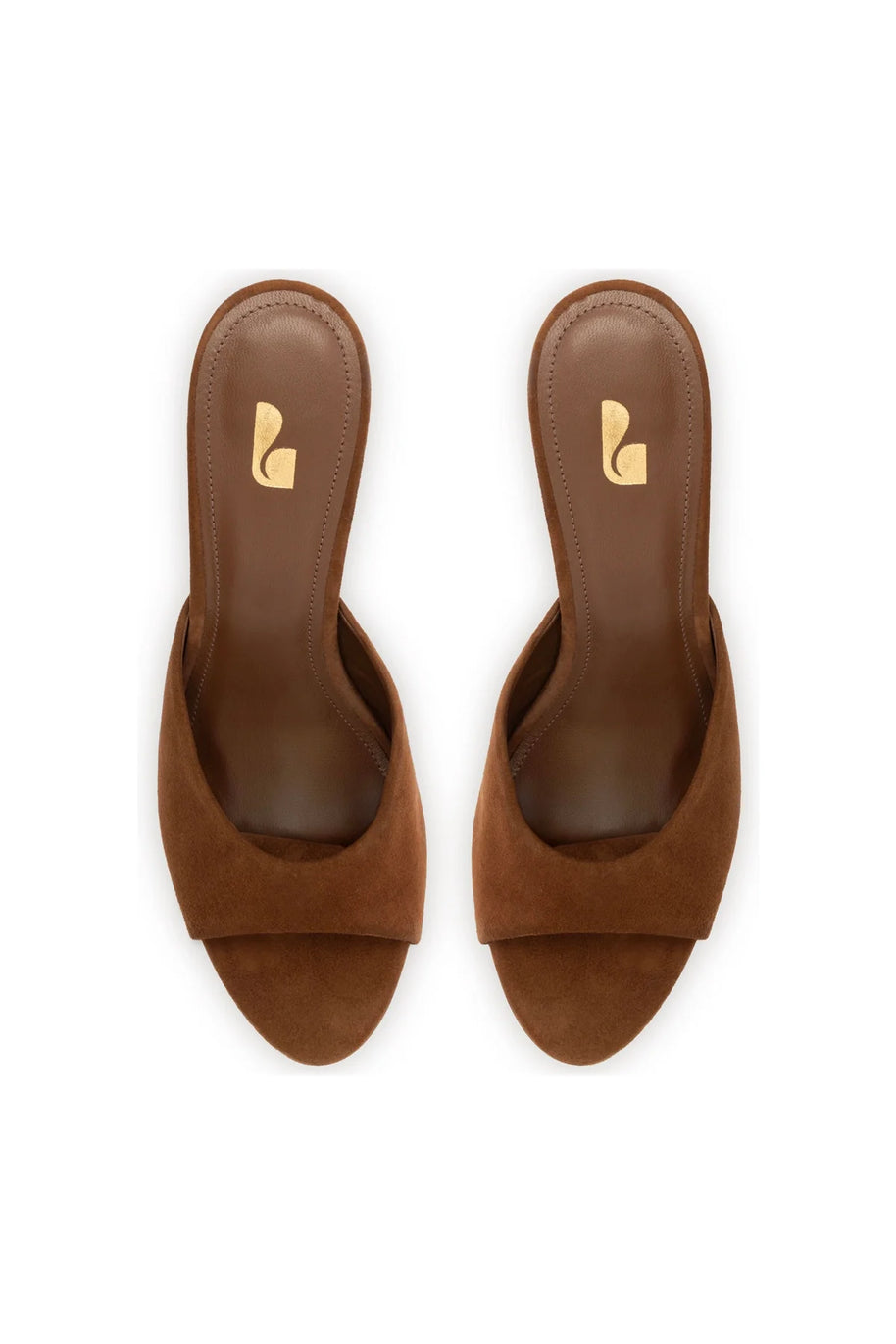 Larroude Jasmine Hi Mule In Burnt Umber Suede