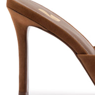 Larroude Jasmine Hi Mule In Burnt Umber Suede