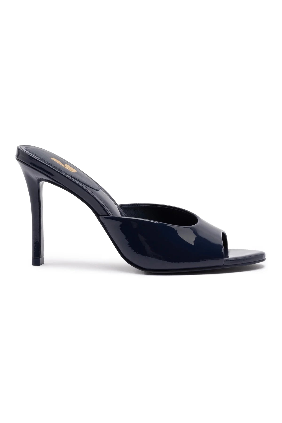 Larroude Jasmine Hi Mule In Navy Leather