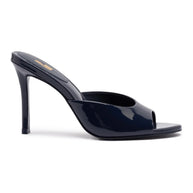 Larroude Jasmine Hi Mule In Navy Leather