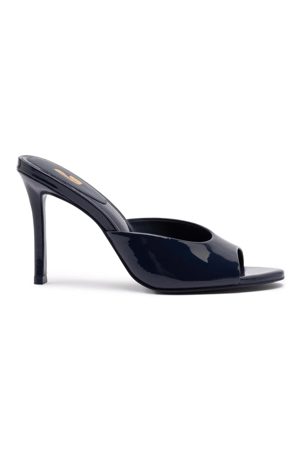 Larroude Jasmine Hi Mule In Navy Leather