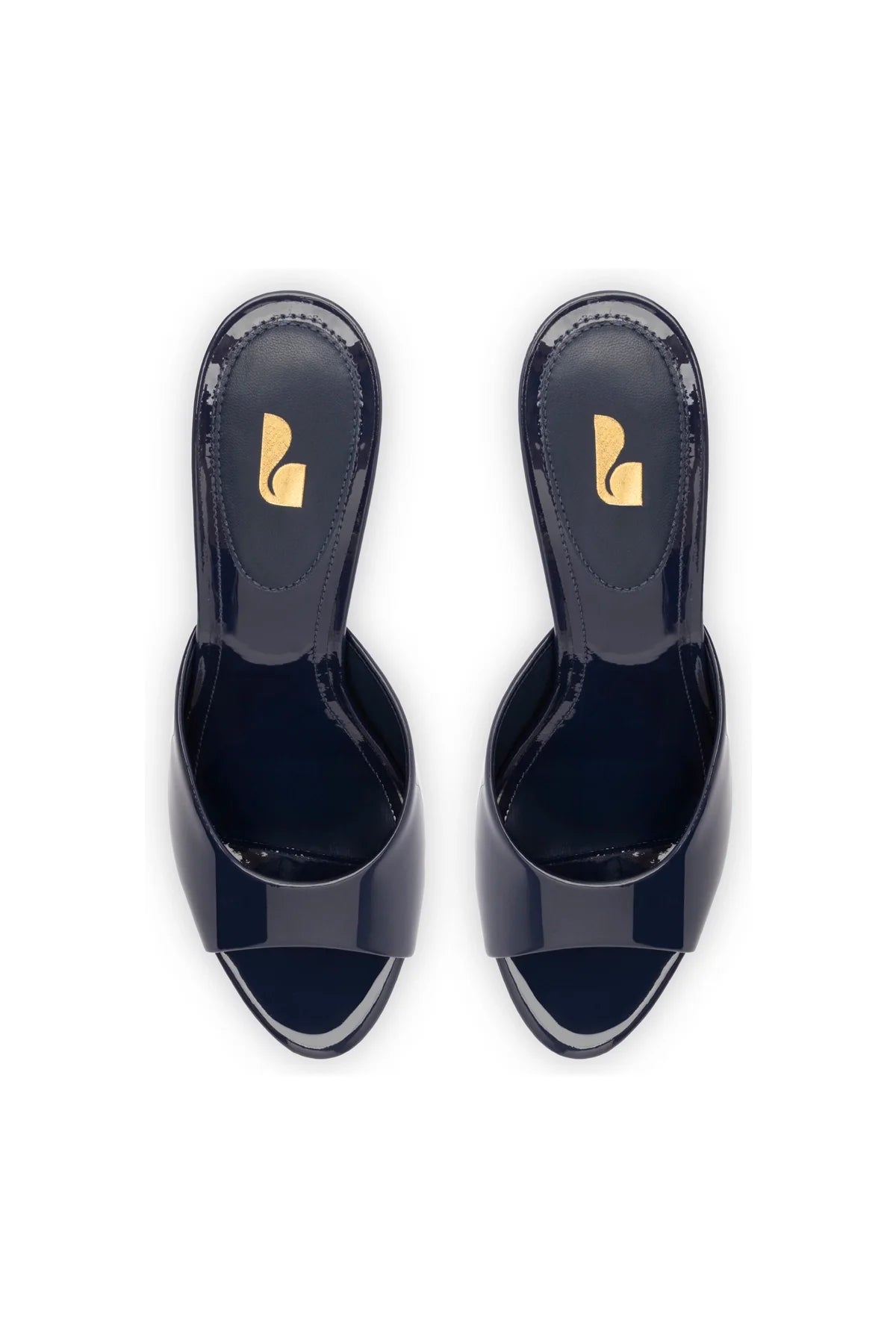 Larroude Jasmine Hi Mule In Navy Leather